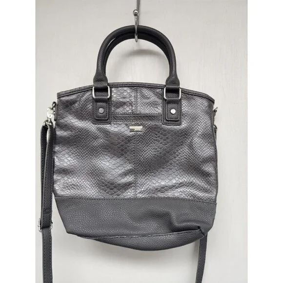 Jewell Bags Jewell By Thirty One Purse Crossbody Bag Gray Faux